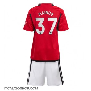 Manchester United Kobbie Mainoo #37 Prima Maglia Bambino 2023-24 Manica Corta (+ Pantaloni corti)